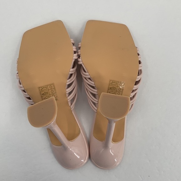 Superdown Eva Martini heel slide shoe square toe pink sandal strappy new 7 - Picture 8 of 8